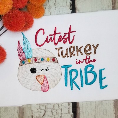 cutest turkey embroidery design